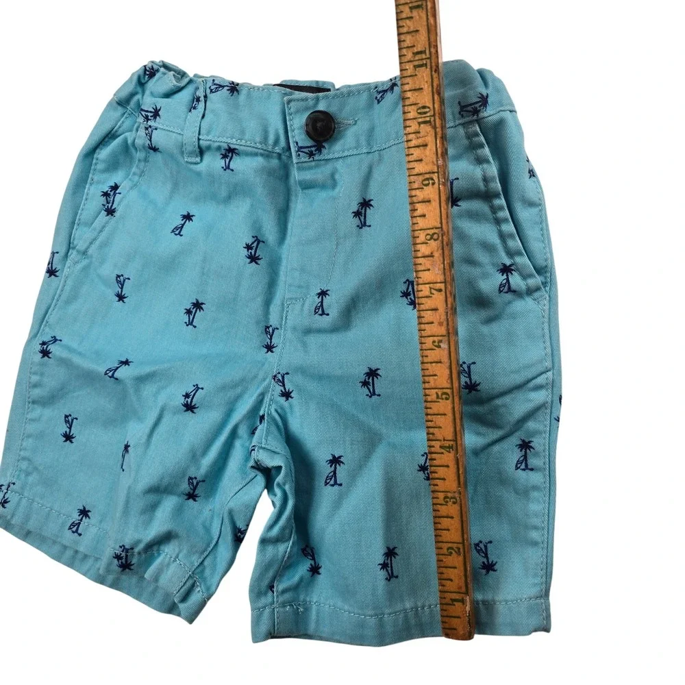 Boys‎ Light Blue Palm Tree Sailboat Embroidered Summer Chino Shorts
